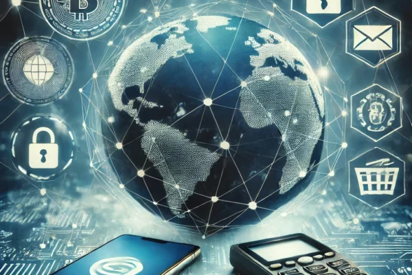 5 Common Challenges With Online Payments And How To Streamline Them Digital payment concept showing secure online transactions with encryption symbols, mobile payment icons, and a global network background representing worldwide connectivity and security.