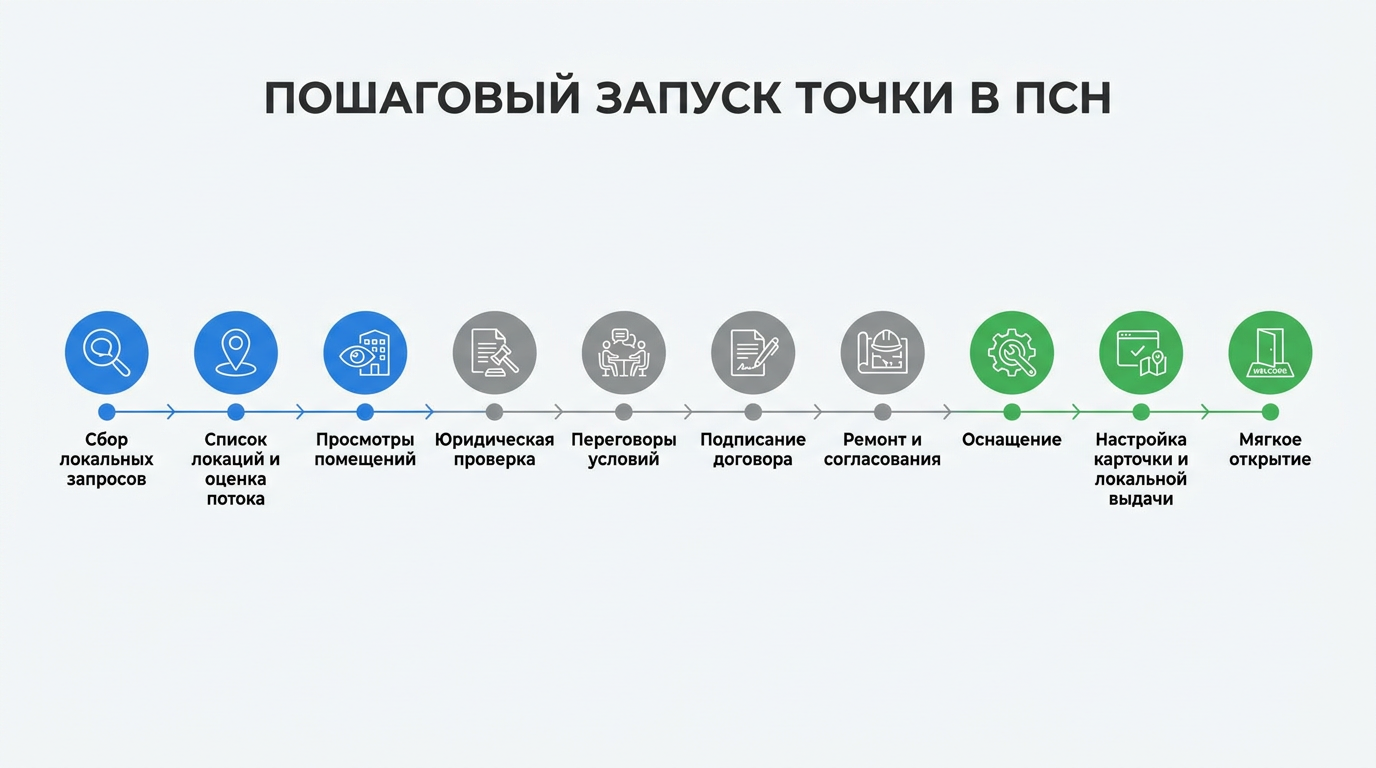 Пошаговый запуск точки в ПСН